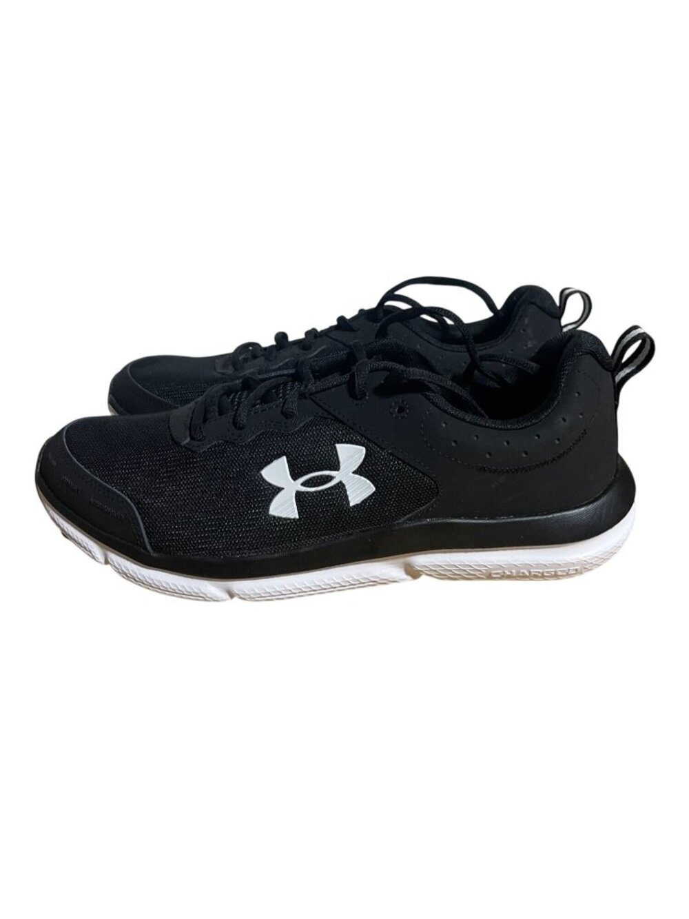 Under Armour Charged Assert 10 Womens Size 11 Running Shoes Black & White